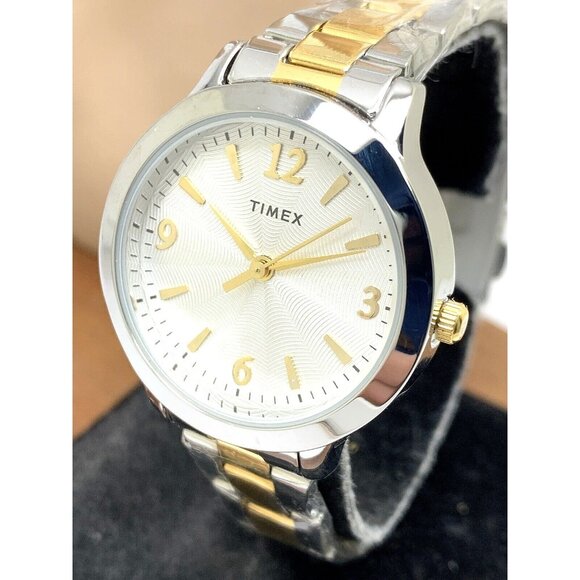 Timex Women's Watch TW2V35900 Quartz Silver Dial Two Tone Stainless Steel 32mm - Picture 1 of 14